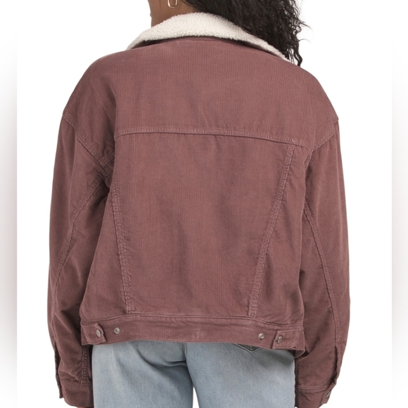 🩷🔹️Levis🔹️ Rose Taupe 90s Sherpa Lined Corduroy Trucker XXL Jacket - Picture 3 of 5